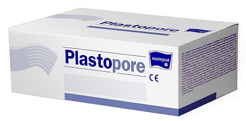 Гипоаллергенный фиксирующий пластырь "PLASTOPORE", из нетканного материала 2,5 см х 9,14 м, 12 шт