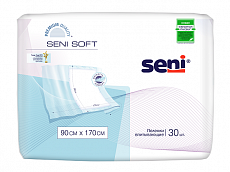 Пеленки Seni Soft 90 x 170 см, 30 шт. с «крыльями» для фиксации под матрасом