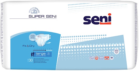 Подгузники для взрослых Super Seni Large 30шт. (100-150 см)