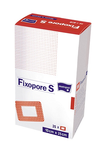 Послеоперационная повязка Fixopore S 10х25 см A`25 с впитывающей прокладкой