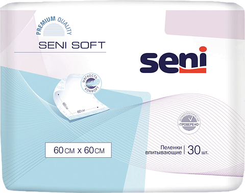 Пеленки Seni Soft 60 x 60 см, 30 шт. 