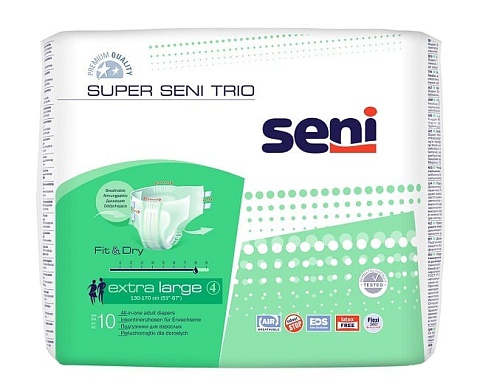 Подгузники для взрослых Super Seni Trio Extra Large 10 шт. (130-170 см)