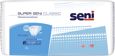 Подгузники для взрослых Super Seni Classic Large 30 шт. (100-150 см)